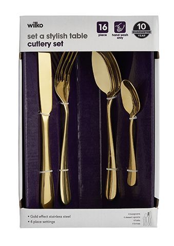 cutlery wilko gold - back to uni interior buys - shopping - goodhomesmagazine.com