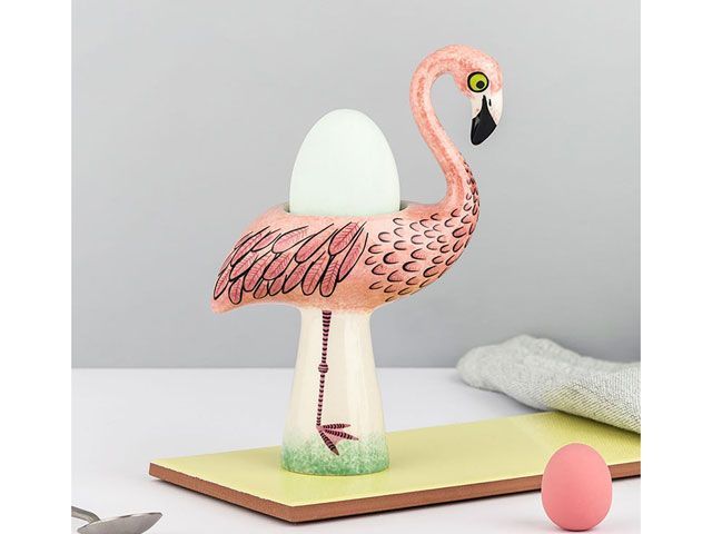flamingo egg cup by hannah turner available on etsy