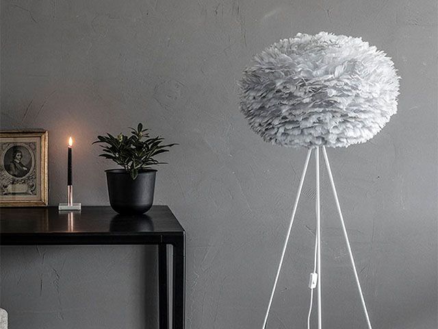 grey feather light sweetpea and willow - aw19 lighting trends - inspiration - goodhomesmagazine.co.uk