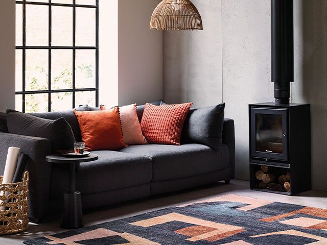 habitat diaz rug - 6 ways to introduce the colour orange into your home - inspiration - goodhomesmagazine.com