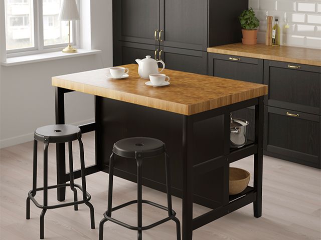 ikea island opener - how to get a kitchen island look for less - kitchen - goodhomesmagazine.com