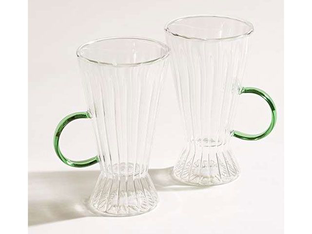 latte glasses with green handle from oliver bonas 