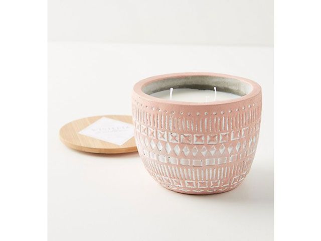 paddywax wisteria candle in a ceramic with wood lid from anthropologie