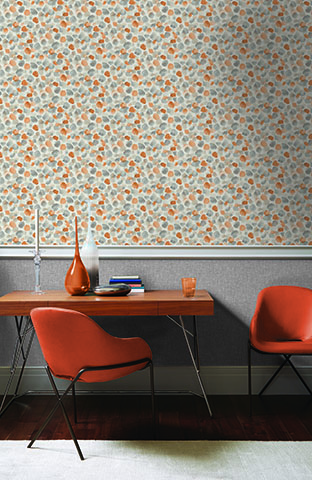 painted dot wallpaper arthouse - 6 ways to introduce the colour orange into your home - inspiration - goodhomesmagazine.com