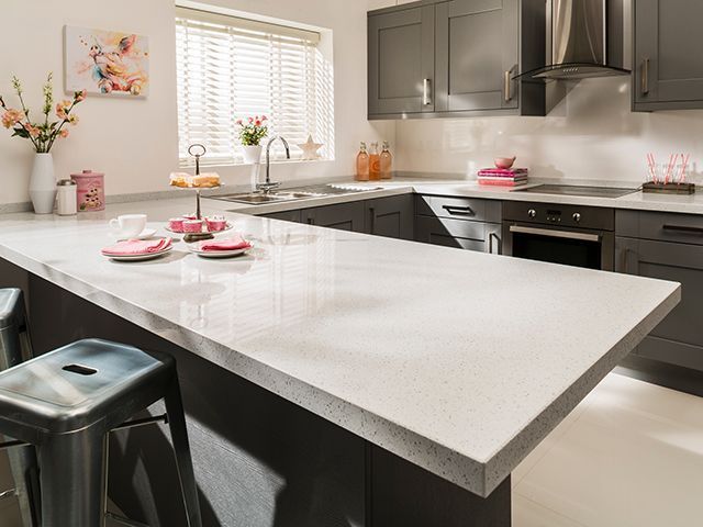 kitchen revamp on a budget: add a maxtop quartz honeycomb kitchen worktop surface