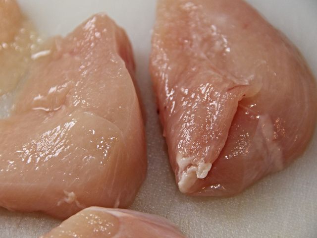Raw chicken breasts