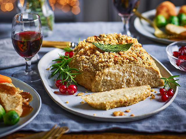 no turkey crown vegan christmas dinner - goodhomesmagazine.com