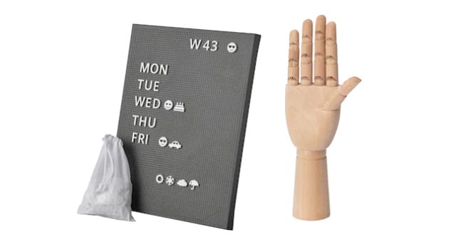 ikea pegboard and hand accessory - goodhomesmagazine.com