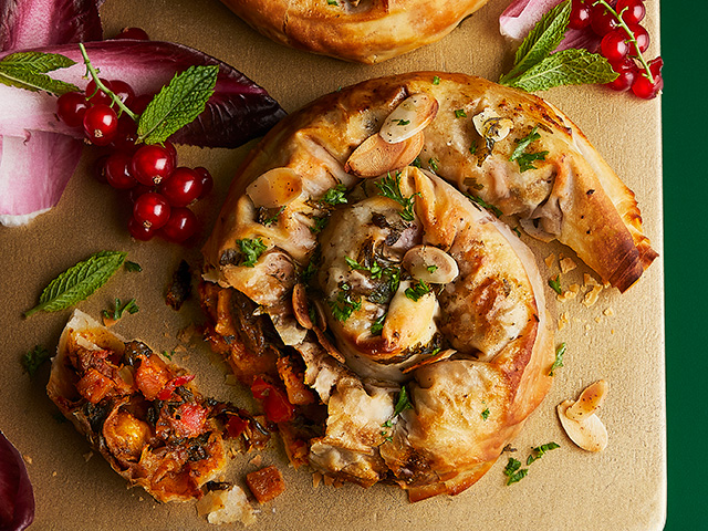 festive filo vegan christmas swirls - waitrose - goodhomesmagazine.com