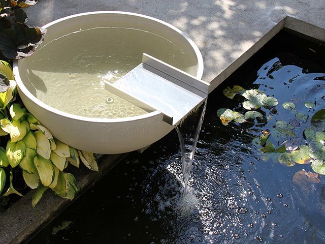 water bowl pond scupper from solus decor - garden - goodhomesmagazine.com