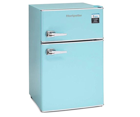 blue retro fridge - our pick of retro-style fridges - kitchen - goodhomesmagazine.com