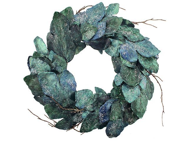 gold glittered rosehip wreath by gisela graham on amara for Christmas 2018 - best fake wreaths - goodhomesmagazine.com