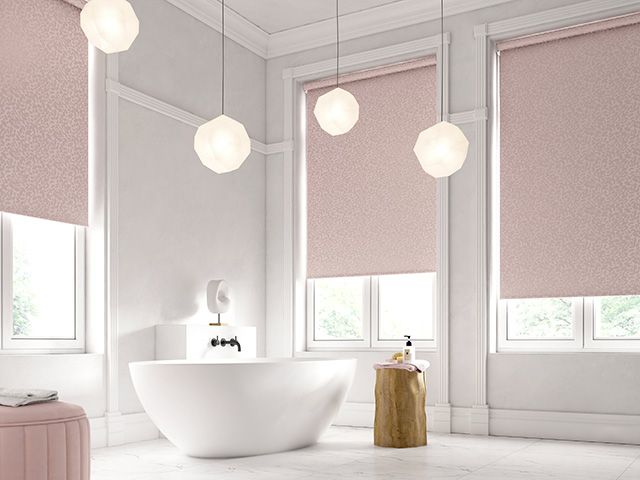 waterproof blush pink bathroom blinds from english blinds - goodhomesmagazine.com