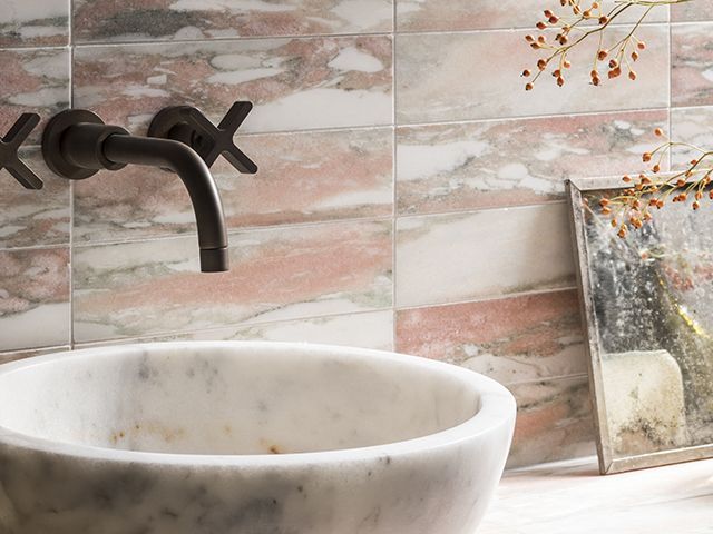 Mandarin stone Valentina honed marble tiles - bathroom - goodhomesmagazine.com