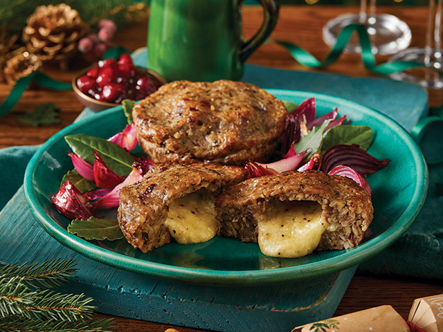 cheese mlet in middle nut roast vegetarian christmas dinner - goodhomesmagazine.com