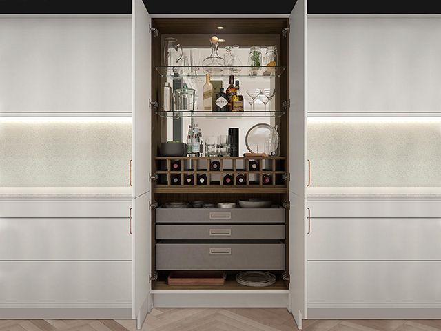 masterclass kitchens connery cocktail cabinet - dining room - goodhomesmagazine.com