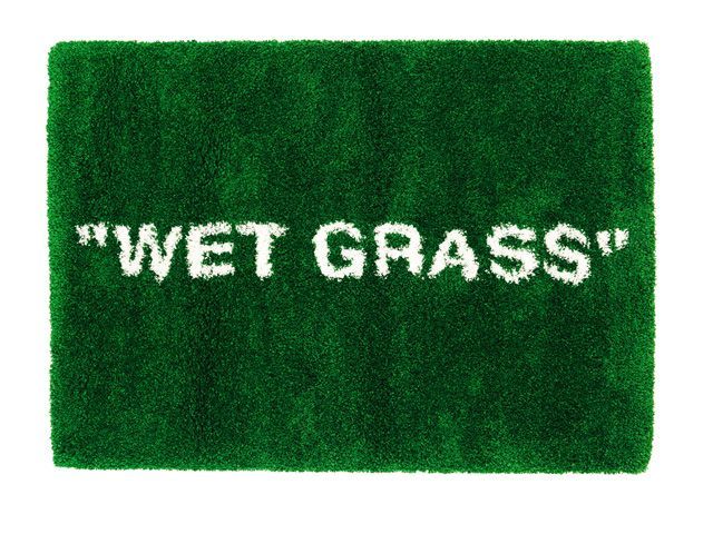 "wet grass" green mat rug by Virgil Abloh for Ikea from the MARKERAD collection