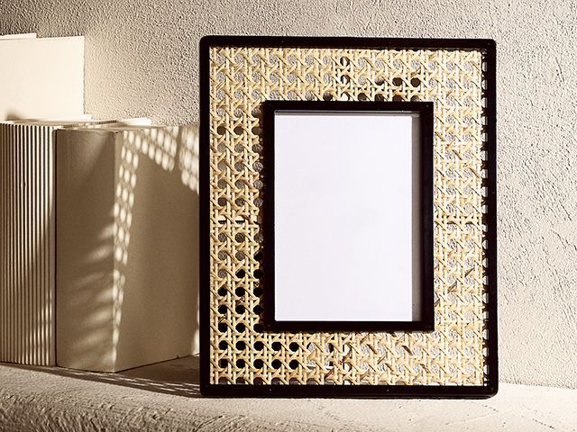 zara rattan border photo frame - living room - goodhomesmagazine.com