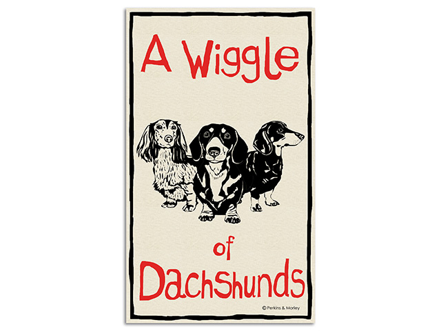 Wiggle of Dachshunds Tea Towel - secret santa gift ideas - goodhomesmagazine.com