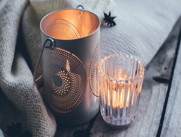 A votive candle and candle holder