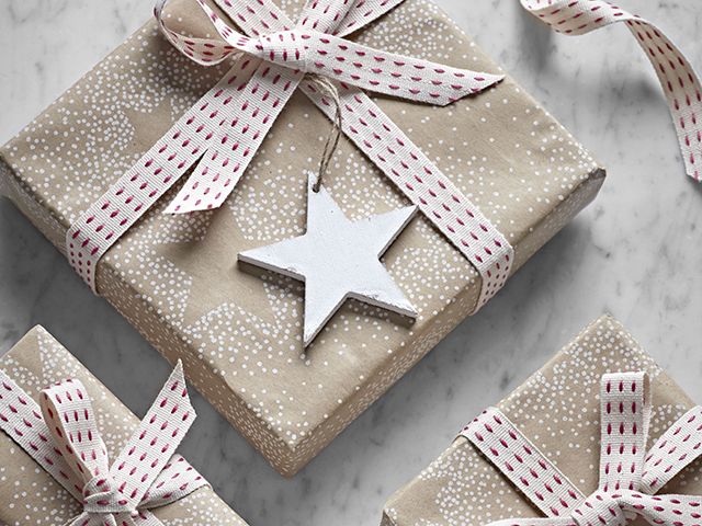 cox and cox gift wrap with decoration for christmas - goodhomesmagazine.com