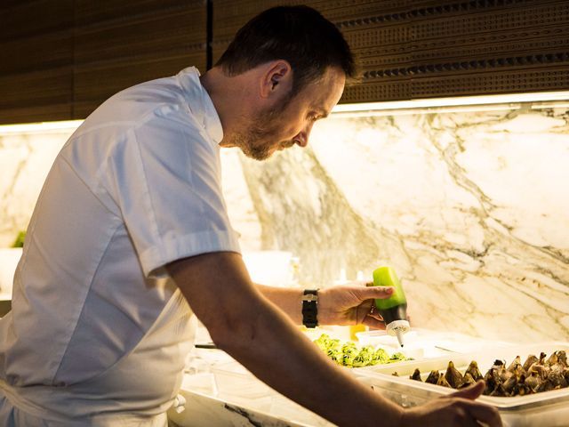 Jason Atherton preparing starter - Credit: Jason Atherton