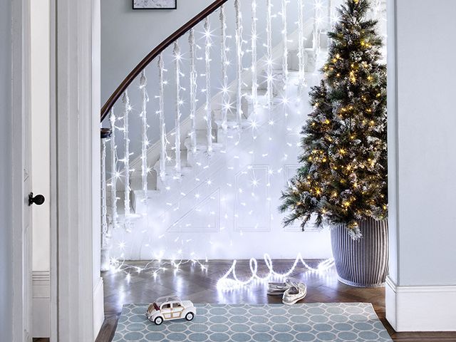 lights4fun hallway christmas lights decorating scheme - inspiration - goodhomesmagazine.com