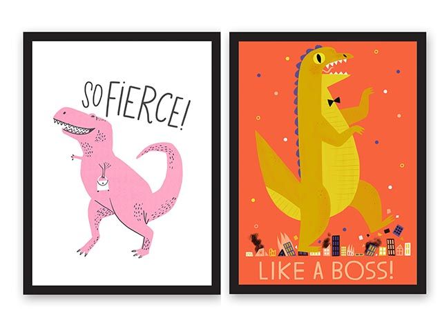 dinosaur wall prints for children's room - goodhomesmagazine.com