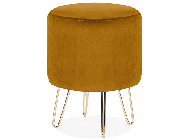 cult paloma footstool in mustard velvet - goodhomesmagazine.com