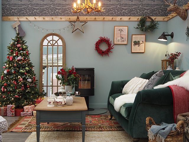 good homes roomsets at Ideal Home Show Xmas 2019 natural style country living room 