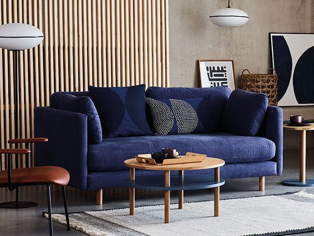 habitat mori sofa in blue - living room - goodhomesmagazine.com