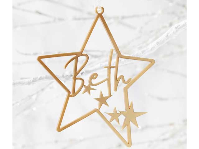 little star personalised christmas decoration with the name Beth from notonthehighstreet