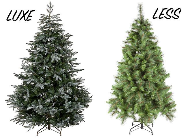 newtrees - luxe vs less: christmas decorations - shopping - goodhomesmagazine.com