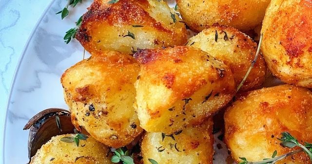 Crunchy Semolina Roast Potatoes - Credit: Meliz Cooks