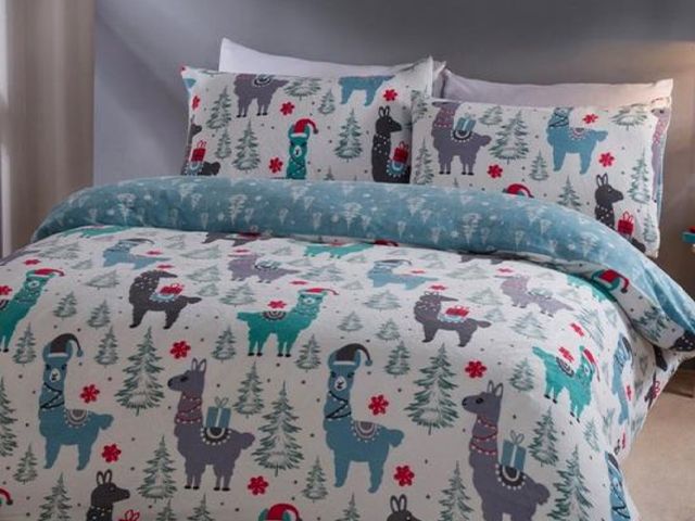very llama bedding - our fave animal-themed Christmas bedding - bedroom - goodhomesmagazine.com