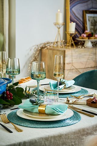 wayfair dining closeup - take a look at Vogue Williams' Christmas dining room makeover - dining room - goodhomesmagazine.com