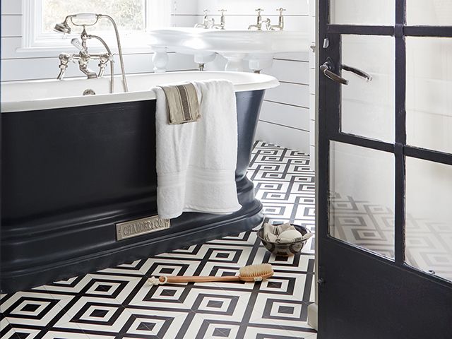 affordable mardi gras vinyl bathroom flooring from carpetright - goodhomesmagazine.com