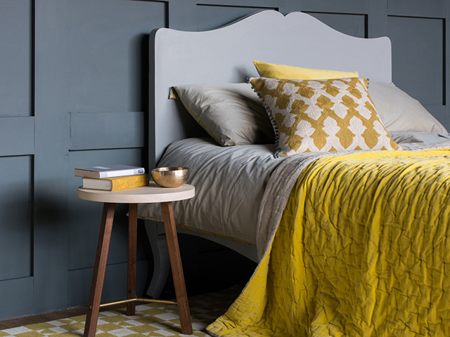 grey and yellow bedroom accessories - pantone colour of the year 2021 - goodhomesmagazine.com
