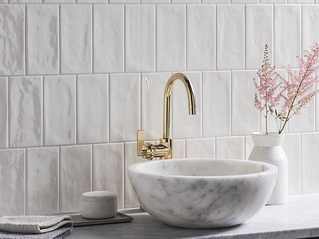 paintbox bone gloss tiles mandarin stone style trends - bathroom - goodhomesmagazine.com