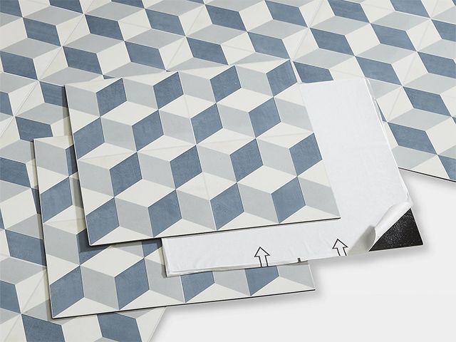 b&q vinyl poprock peel and stick tiles - bathroom - goodhomesmagazine.com