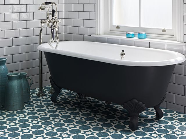 ca pietra nova bathroom tiles in peacock blue green - goodhomesmagazine.com