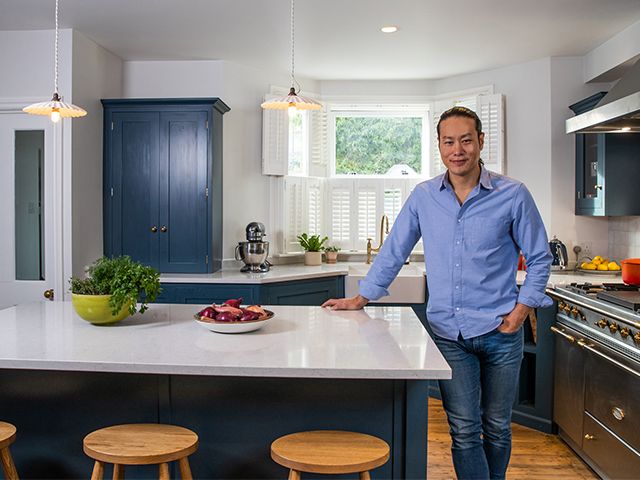 jun profile - take a look at this Michel star chef's navy kitchen - kitchen - goodhomesmagazine.com