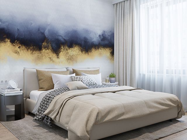 blue mist wall mural from wallsauce ]- goodhomesmagazine.com