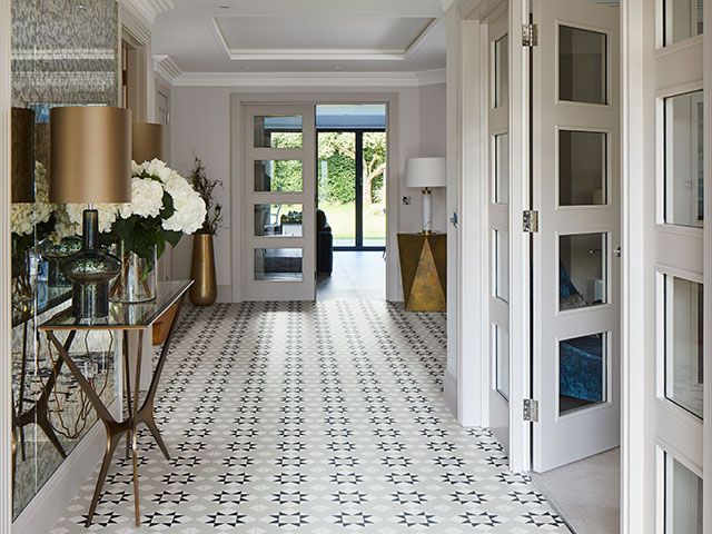 Hallway Victorian pattern flooring printed tiles 