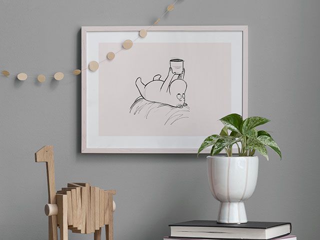Children's room with moomin sketch wall art - goodhomesmagazine.com