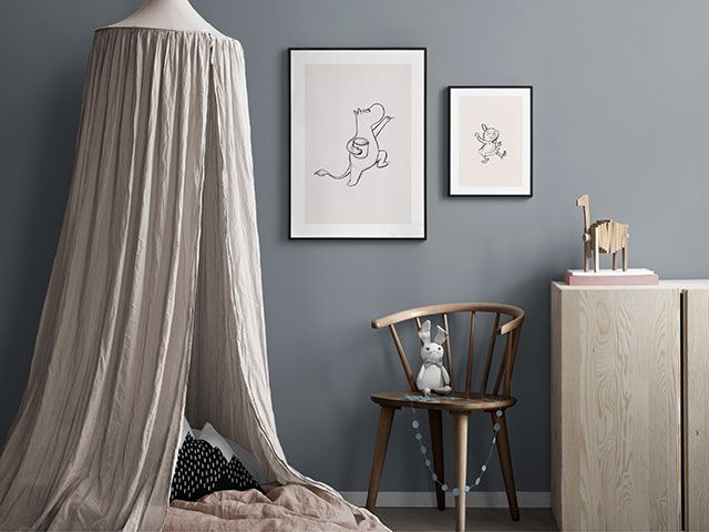 Child's bedroom with moomin wall art prints from desenio - goodhomesmagazine.com