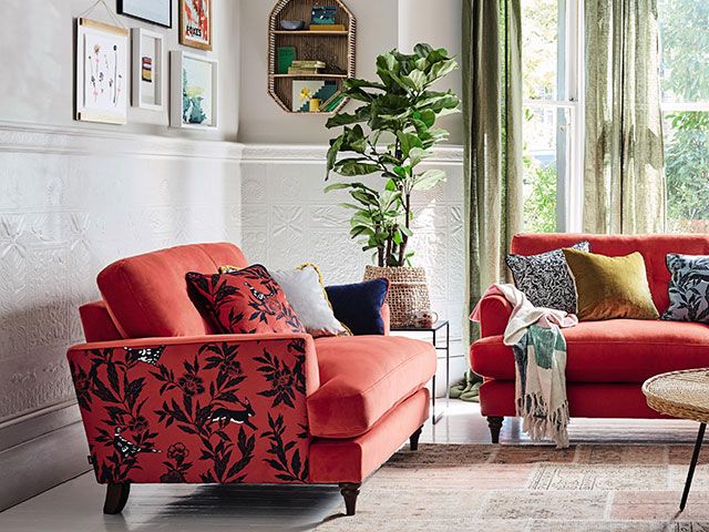 joules patterdale dfs sofa with pattern in simple living room - goodhomesmagazine.com