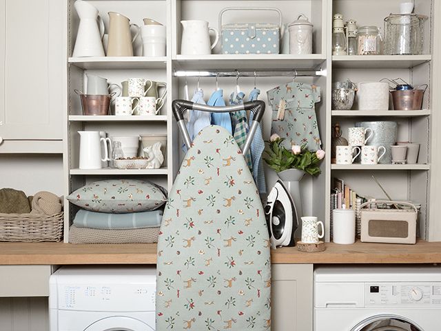 Sophie Allport Woodland Ironing Board Cover in utility room - goodhomesmagazine.com