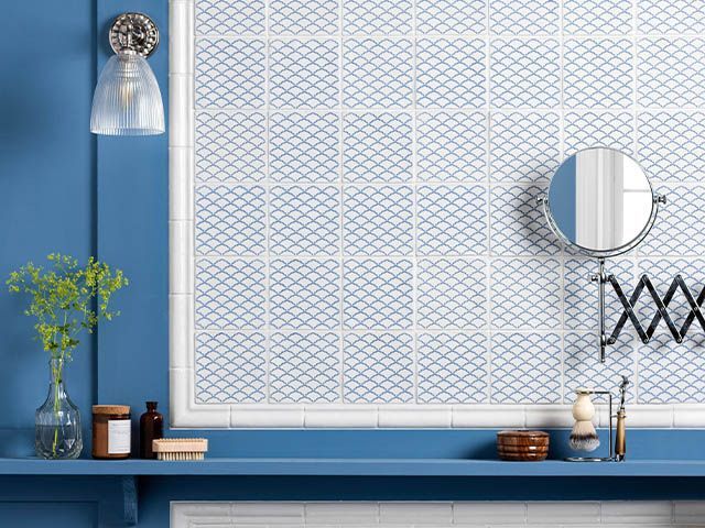 blue patterned bathroom wall tiles - 6 of the best bathroom wall tiles - bathroom - goodhomesmagazine.com