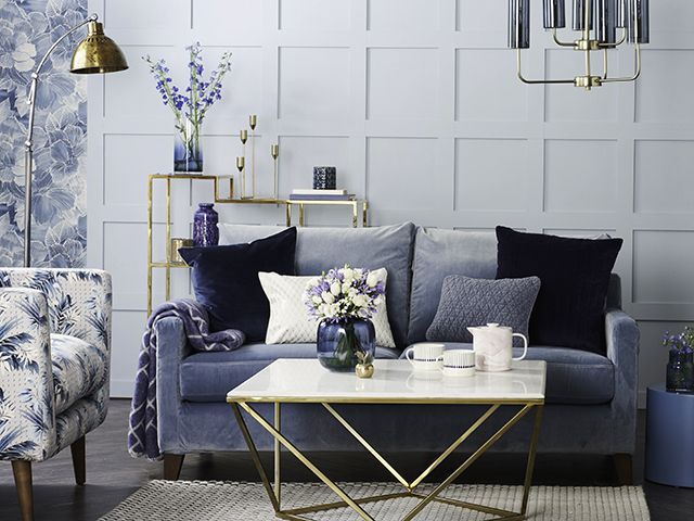 blue tonal living room colour scheme good homes magazine - goodhomesmagazine.com